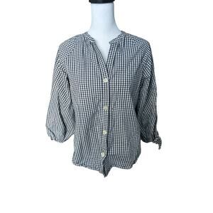 Free Assembly Blue and White Top Small